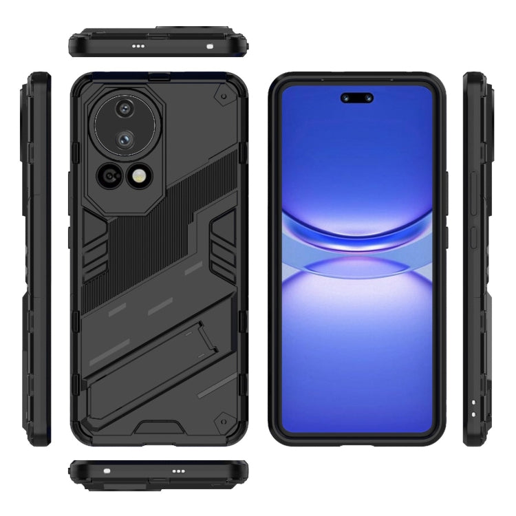 For Huawei nova 12 Pro Punk Armor 2 in 1 PC + TPU Phone Case with Holder(Black) - Huawei Cases by PMC Jewellery | Online Shopping South Africa | PMC Jewellery | Buy Now Pay Later Mobicred