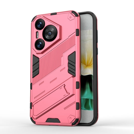 For Huawei Pura 70 Punk Armor 2 in 1 PC + TPU Phone Case with Holder(Light Red) - Huawei Cases by PMC Jewellery | Online Shopping South Africa | PMC Jewellery | Buy Now Pay Later Mobicred