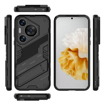 For Huawei Pura 70 Pro / 70 Pro+ Punk Armor 2 in 1 PC + TPU Phone Case with Holder(Black) - Huawei Cases by PMC Jewellery | Online Shopping South Africa | PMC Jewellery | Buy Now Pay Later Mobicred