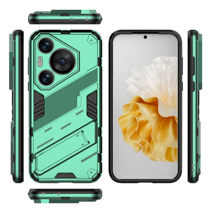 For Huawei Pura 70 Pro / 70 Pro+ Punk Armor 2 in 1 PC + TPU Phone Case with Holder(Green) - Huawei Cases by PMC Jewellery | Online Shopping South Africa | PMC Jewellery | Buy Now Pay Later Mobicred