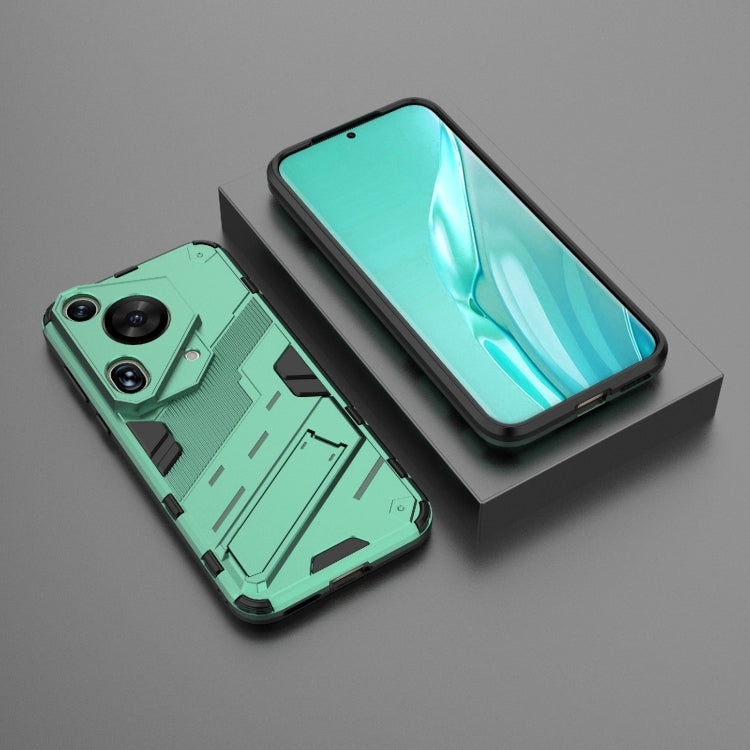 For Huawei Pura 70 Ultra Punk Armor 2 in 1 PC + TPU Phone Case with Holder(Green) - Huawei Cases by PMC Jewellery | Online Shopping South Africa | PMC Jewellery | Buy Now Pay Later Mobicred