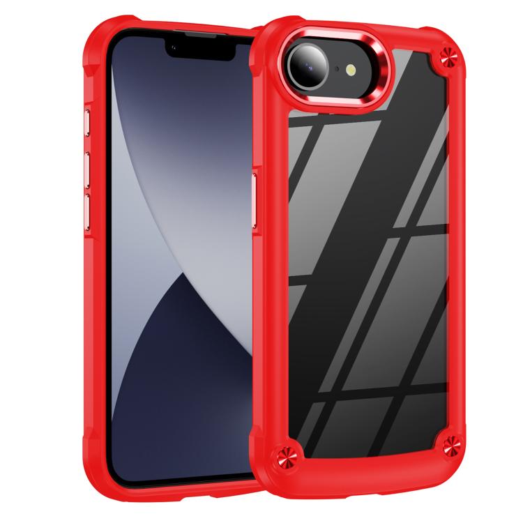 For iPhone 16e TPU + PC Lens Protection Phone Case(Red) - iPhone 16e Cases by PMC TechLife | Online Shopping South Africa | PMC TechLife | Buy Now Pay Later Mobicred