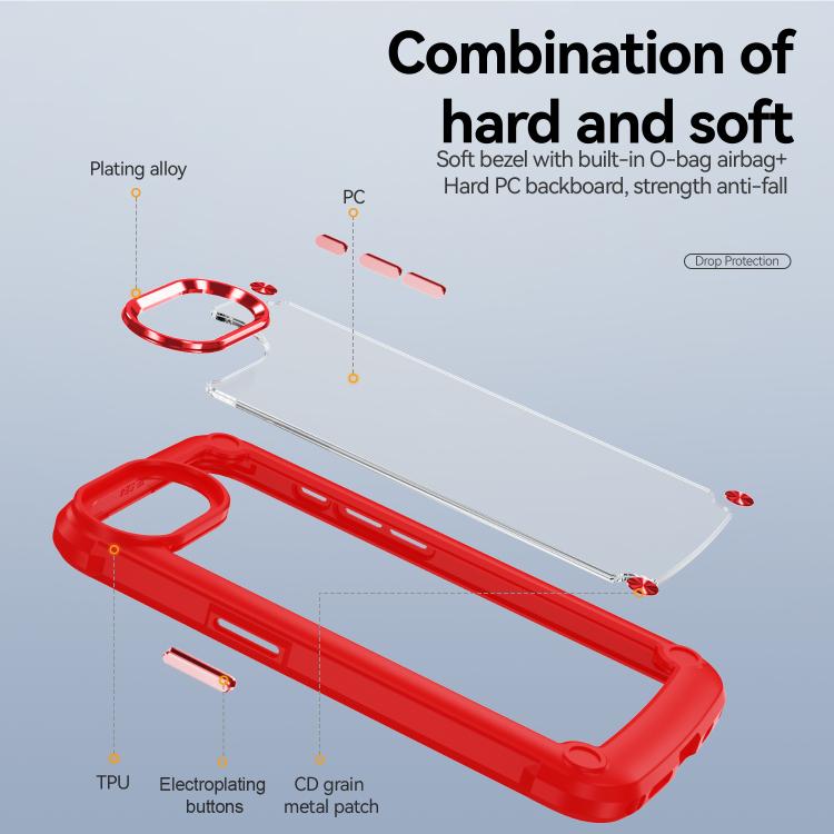 For iPhone 16e TPU + PC Lens Protection Phone Case(Red) - iPhone 16e Cases by PMC TechLife | Online Shopping South Africa | PMC TechLife | Buy Now Pay Later Mobicred