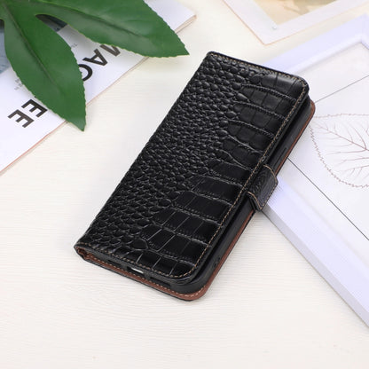 For iPhone 16 Pro Max Crocodile Top Layer Cowhide Leather Phone Case(Black) - iPhone 16 Pro Max Cases by PMC Jewellery | Online Shopping South Africa | PMC Jewellery | Buy Now Pay Later Mobicred