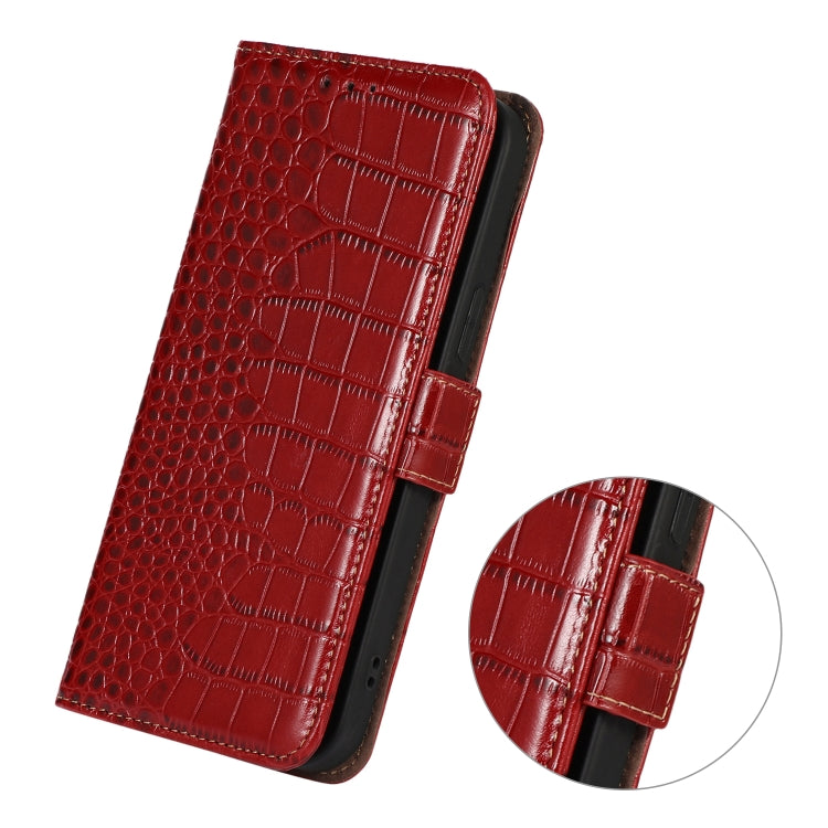 For iPhone 16 Pro Max Crocodile Top Layer Cowhide Leather Phone Case(Red) - iPhone 16 Pro Max Cases by PMC TechLife | Online Shopping South Africa | PMC TechLife | Buy Now Pay Later Mobicred