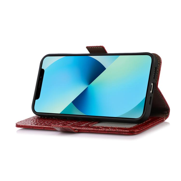 For iPhone 17 Crocodile Top Layer Cowhide Leather Phone Case(Red) - free shipping - PMc TechLife - Order now!