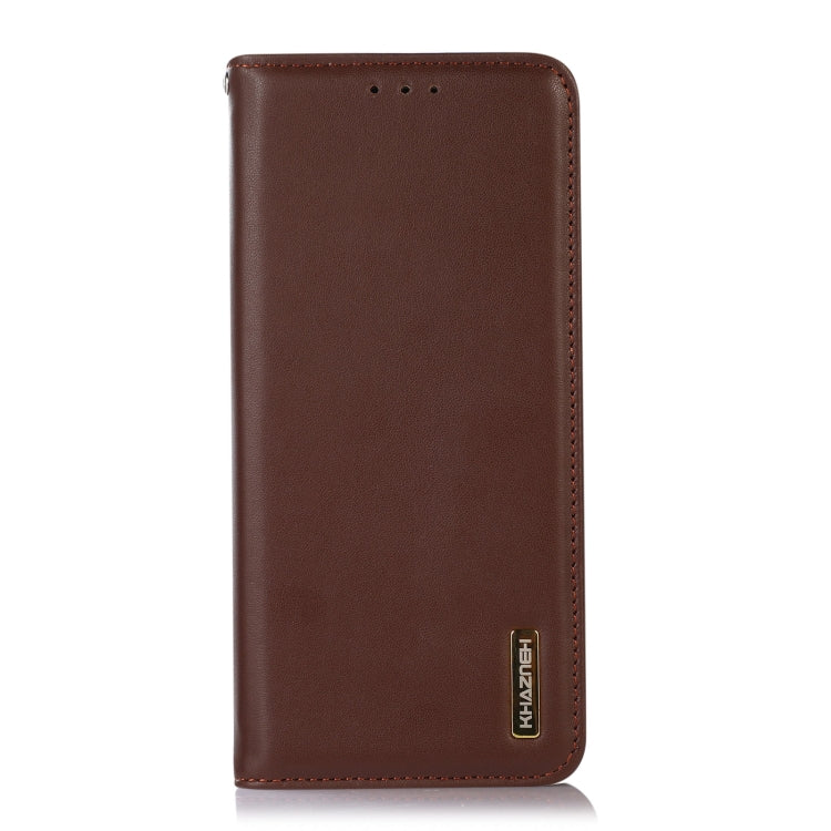 For iPhone 16 Plus KHAZNEH Nappa Top Layer Cowhide Leather Phone Case(Brown) - iPhone 16 Plus Cases by PMC TechLife | Online Shopping South Africa | PMC TechLife | Buy Now Pay Later Mobicred