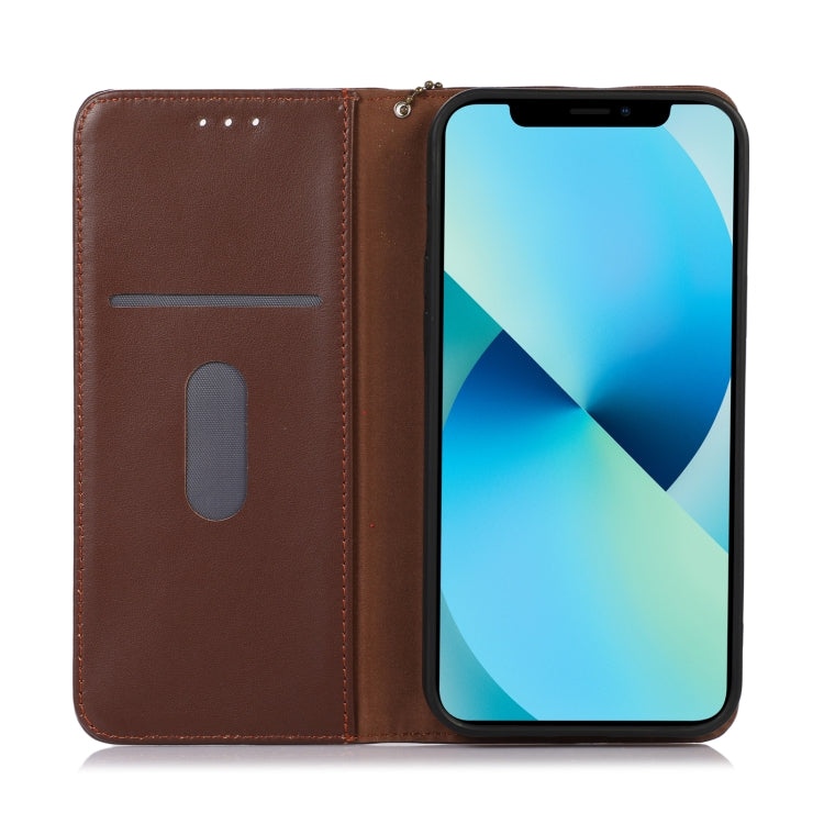 For iPhone 16 Plus KHAZNEH Nappa Top Layer Cowhide Leather Phone Case(Brown) - iPhone 16 Plus Cases by PMC Jewellery | Online Shopping South Africa | PMC Jewellery | Buy Now Pay Later Mobicred