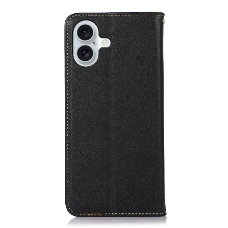 For iPhone 16 KHAZNEH Nappa Top Layer Cowhide Leather Phone Case(Black) - iPhone 16 Cases by PMC Jewellery | Online Shopping South Africa | PMC Jewellery | Buy Now Pay Later Mobicred