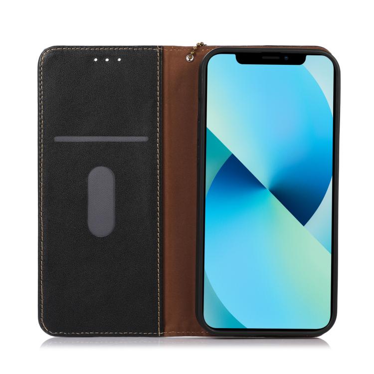 For iPhone 16e KHAZNEH Nappa Top Layer Cowhide Leather Phone Case(Black) - iPhone 16e Cases by PMC TechLife | Online Shopping South Africa | PMC TechLife | Buy Now Pay Later Mobicred