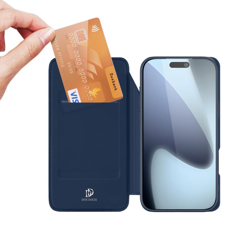 For iPhone 17 Pro DUX DUCIS Skin Pro Series Flip Leather Phone Case(Blue) - free shipping - PMC TechLife - Order now!