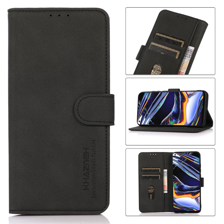 For iPhone 16 KHAZNEH Matte Texture Leather Phone Case(Black) - iPhone 16 Cases by PMC TechLife | Online Shopping South Africa | PMC TechLife | Buy Now Pay Later Mobicred