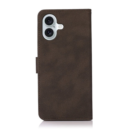 For iPhone 16 KHAZNEH Matte Texture Leather Phone Case(Brown) - iPhone 16 Cases by PMC Jewellery | Online Shopping South Africa | PMC Jewellery | Buy Now Pay Later Mobicred