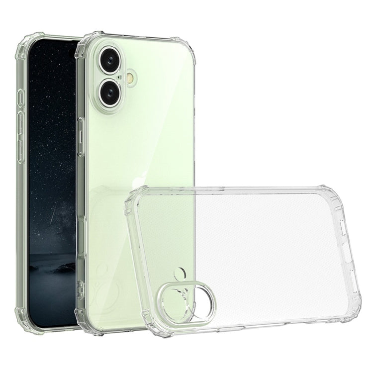 For iPhone 16 Four-Corner Shockproof Clear TPU Phone Case(Transparent) - iPhone 16 Cases by PMC Jewellery | Online Shopping South Africa | PMC Jewellery | Buy Now Pay Later Mobicred