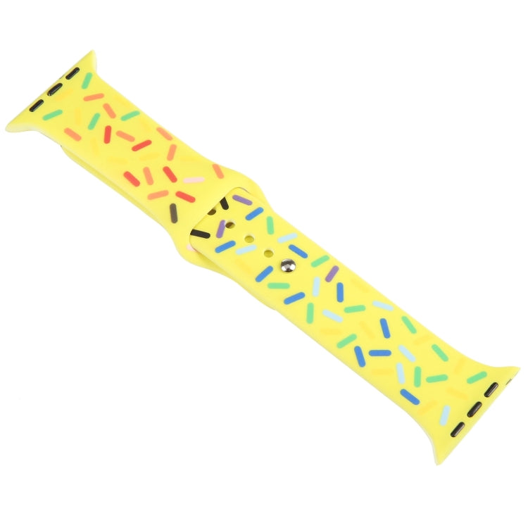 Rainbow Raindrops Silicone Watch Band For Apple Watch 9 45mm(Yellow) - Watch Bands by PMC Jewellery | Online Shopping South Africa | PMC Jewellery