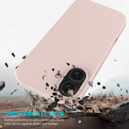 For iPhone 16 Solid Color Silicone Phone Case(Sand Pink) - More iPhone Cases by PMC Jewellery | Online Shopping South Africa | PMC Jewellery | Buy Now Pay Later Mobicred