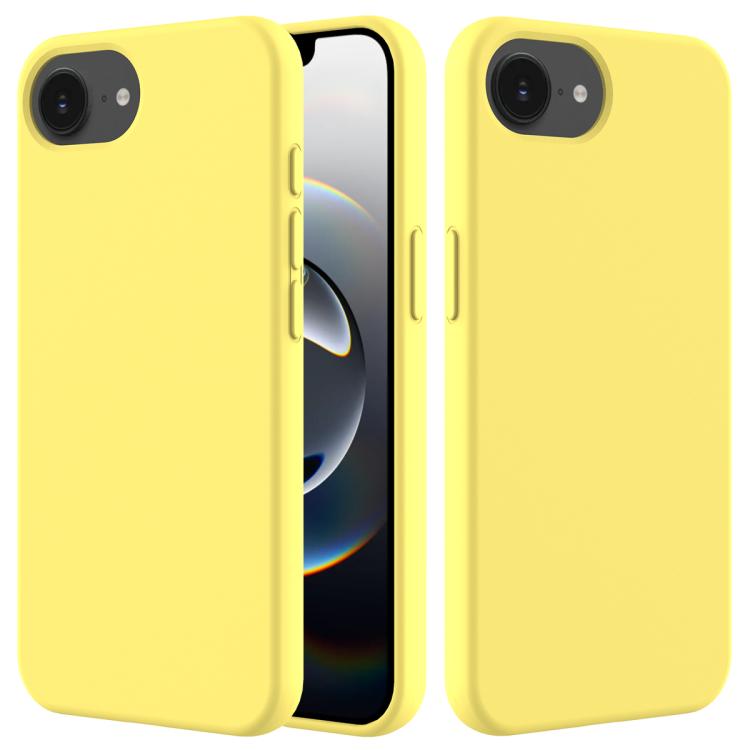 For iPhone 16e Solid Color Silicone Phone Case(Lemon Yellow) - iPhone 16e Cases by PMC TechLife | Online Shopping South Africa | PMC TechLife | Buy Now Pay Later Mobicred