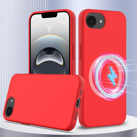 For iPhone 16e Shockproof Silicone Magsafe Phone Case(Red) - iPhone 16e Cases by PMC Jewellery | Online Shopping South Africa | PMC Jewellery | Buy Now Pay Later Mobicred