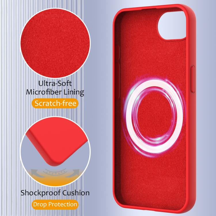 For iPhone 16e Shockproof Silicone Magsafe Phone Case(Red) - iPhone 16e Cases by PMC TechLife | Online Shopping South Africa | PMC TechLife | Buy Now Pay Later Mobicred
