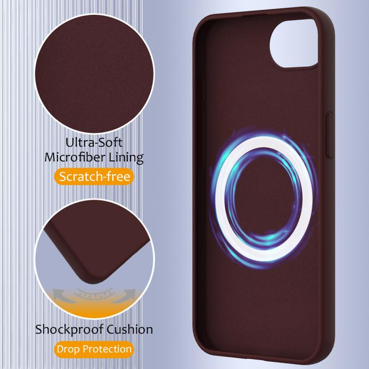 For iPhone 16e Shockproof Silicone Magsafe Phone Case(Plum Color) - free shipping - PMC TechLife - Order now!