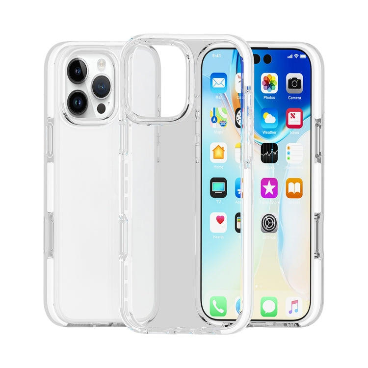 For iPhone 16 Pro Two-color Shockproof High Transparency TPU Phone Case(White) - iPhone 16 Pro Cases by PMC Jewellery | Online Shopping South Africa | PMC Jewellery | Buy Now Pay Later Mobicred