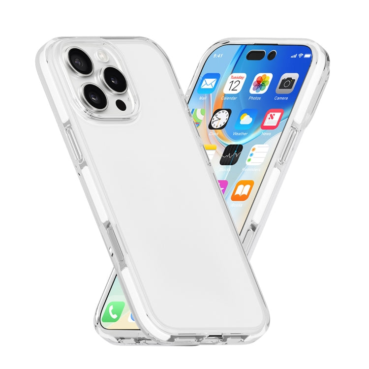 For iPhone 16 Pro Two-color Shockproof High Transparency TPU Phone Case(White) - iPhone 16 Pro Cases by PMC Jewellery | Online Shopping South Africa | PMC Jewellery | Buy Now Pay Later Mobicred