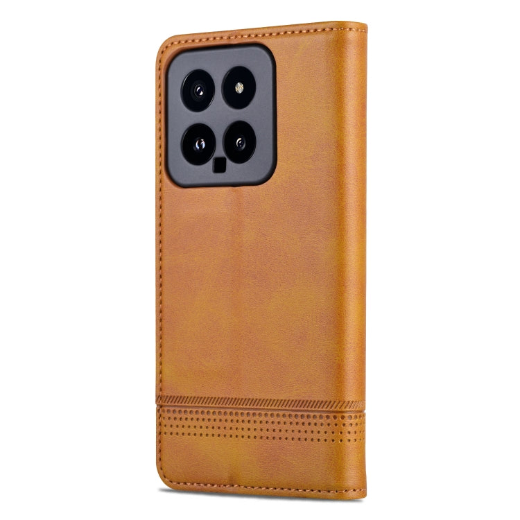 For Xiaomi 14 AZNS Magnetic Calf Texture Flip Leather Phone Case(Light Brown) - 14 Cases by AZNS | Online Shopping South Africa | PMC Jewellery | Buy Now Pay Later Mobicred