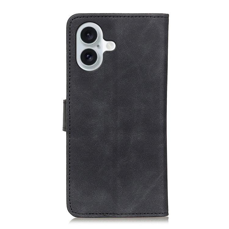 For iPhone 16 KHAZNEH Retro Texture Leather Phone Case(Black) - iPhone 16 Cases by PMC Jewellery | Online Shopping South Africa | PMC Jewellery | Buy Now Pay Later Mobicred