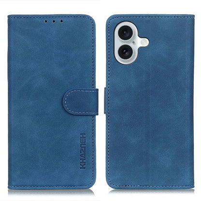 For iPhone 16 Plus KHAZNEH Retro Texture Leather Phone Case(Blue) - iPhone 16 Plus Cases by PMC Jewellery | Online Shopping South Africa | PMC Jewellery | Buy Now Pay Later Mobicred