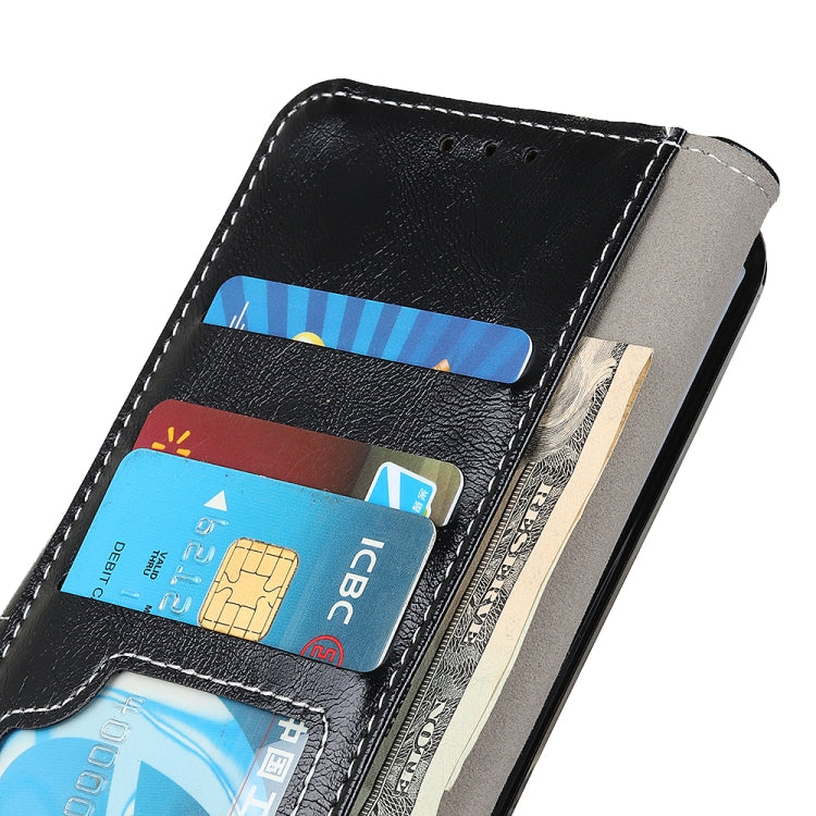 For iPhone 16e Retro Crazy Horse Texture Horizontal Flip Leather Phone Case(Black) - iPhone 16e Cases by PMC TechLife | Online Shopping South Africa | PMC TechLife | Buy Now Pay Later Mobicred