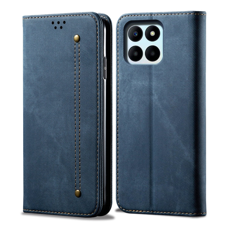 For Honor X8 5G / X6 4G Foreign Denim Texture Flip Leather Phone Case(Blue) - Honor Cases by PMC Jewellery | Online Shopping South Africa | PMC Jewellery | Buy Now Pay Later Mobicred