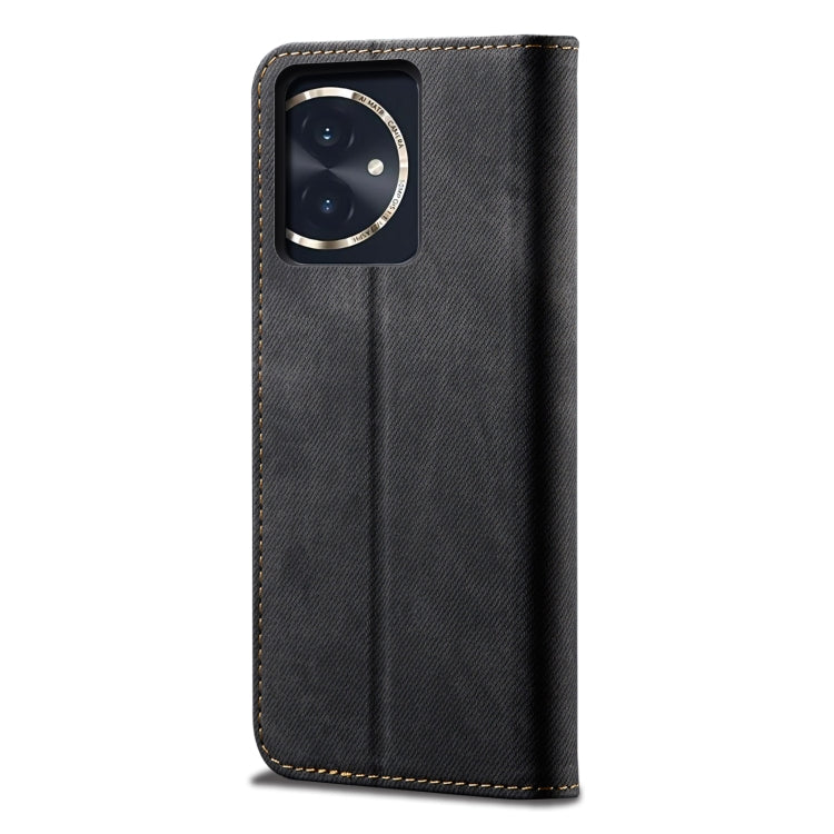 For Honor 100 Denim Texture Flip Leather Phone Case(Black) - Honor Cases by PMC Jewellery | Online Shopping South Africa | PMC Jewellery | Buy Now Pay Later Mobicred