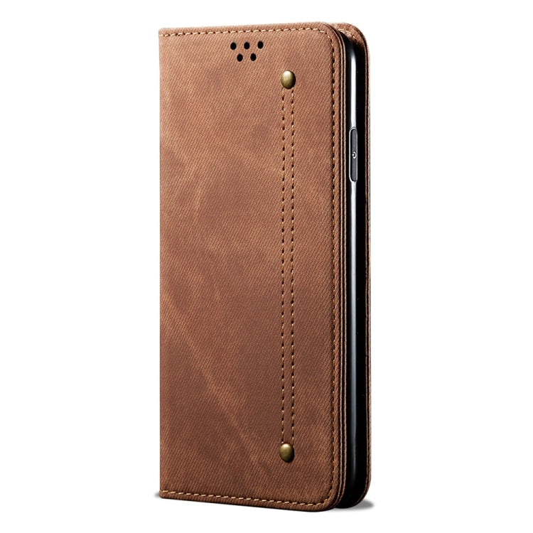 For Honor Magic6 Lite / X9b 5G Denim Texture Flip Leather Phone Case(Brown) - Honor Cases by PMC Jewellery | Online Shopping South Africa | PMC Jewellery | Buy Now Pay Later Mobicred