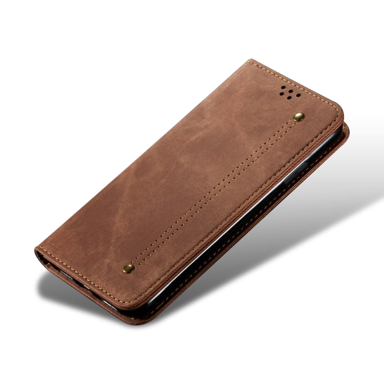 For Honor Magic6 Denim Texture Flip Leather Phone Case(Brown) - Honor Cases by PMC Jewellery | Online Shopping South Africa | PMC Jewellery | Buy Now Pay Later Mobicred