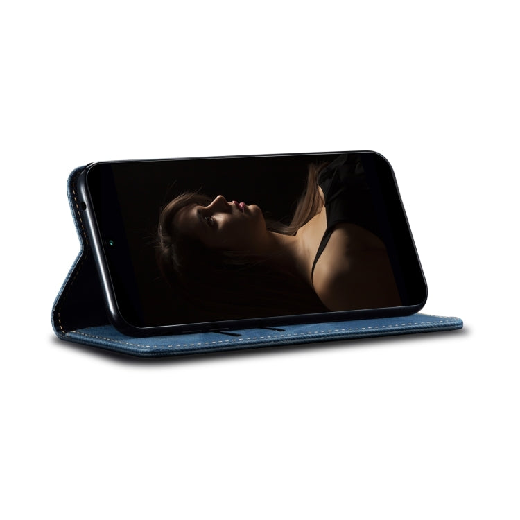 For Honor Magic6 Pro Denim Texture Flip Leather Phone Case(Blue) - Honor Cases by PMC TechLife | Online Shopping South Africa | PMC TechLife | Buy Now Pay Later Mobicred