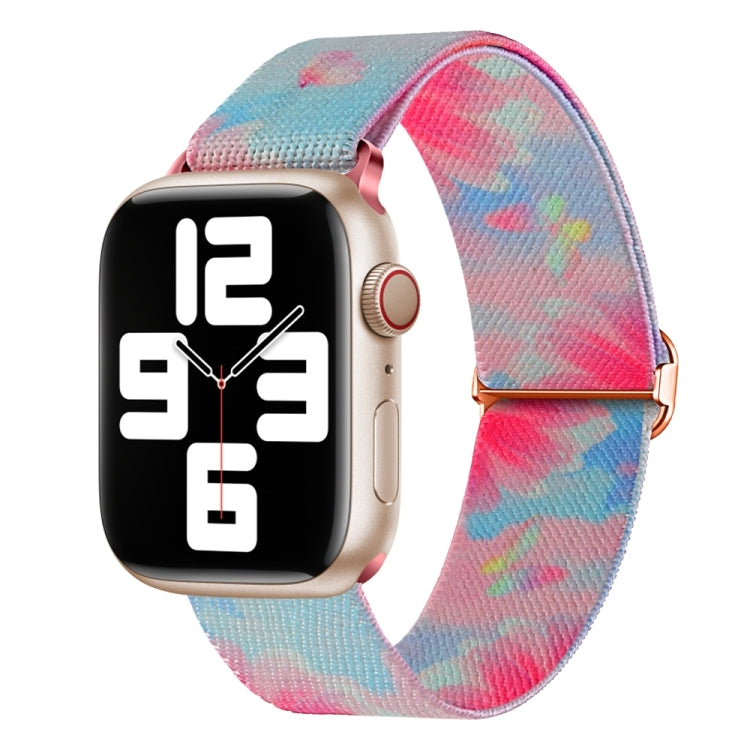 For Apple Watch 8 45mm  Painted Pattern Nylon Replacement Watch Band(Flower Butterfly) - free shipping - PMc TechLife - Order now!