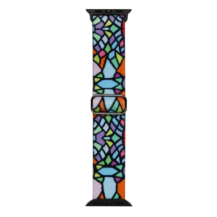 For Apple Watch 6 44mm Painted Pattern Nylon Replacement Watch Band(Geometric Rainbow) - Watch Bands by PMc TechLife | Online Shopping South Africa | PMc TechLife | Buy Now Pay Later Mobicred