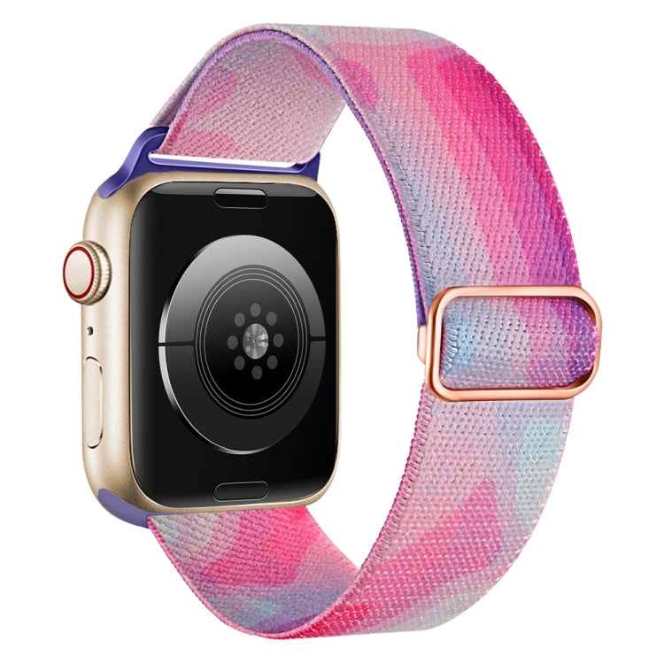 For Apple Watch 38mm Painted Pattern Nylon Replacement Watch Band(Ladder Purple Blue) - Watch Bands by PMc TechLife | Online Shopping South Africa | PMc TechLife | Buy Now Pay Later Mobicred