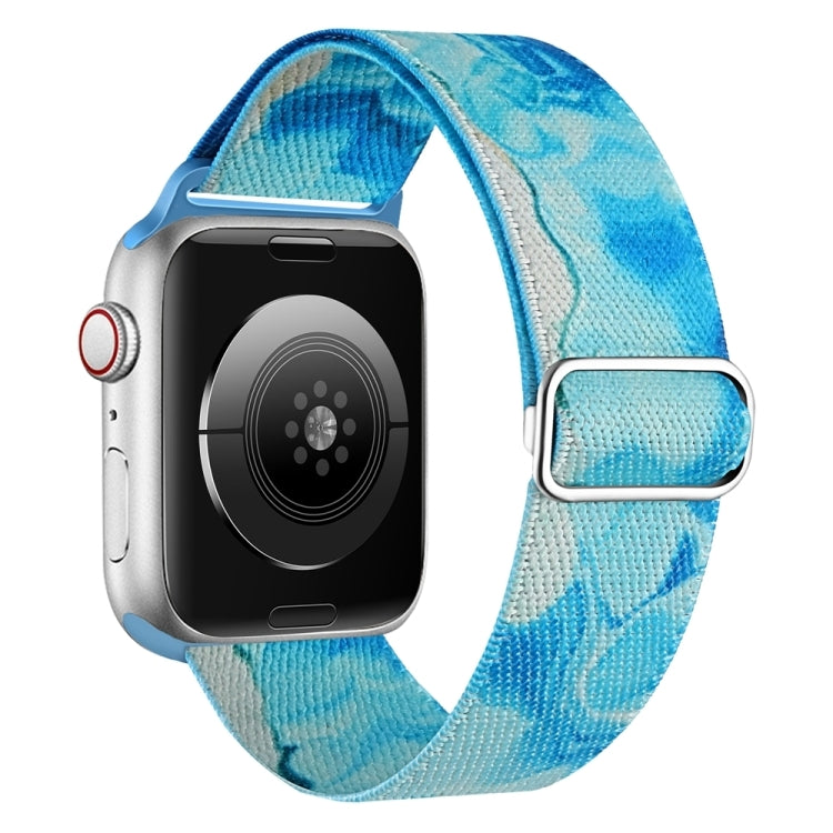 For Apple Watch SE 2023 40mm Painted Pattern Nylon Replacement Watch Band(Ocean Blue) - Watch Bands by PMc TechLife | Online Shopping South Africa | PMc TechLife | Buy Now Pay Later Mobicred