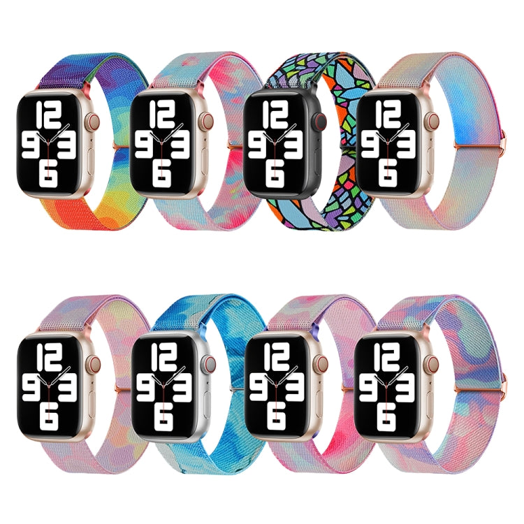 For Apple Watch 3 38mm Painted Pattern Nylon Replacement Watch Band(Symphony Bubbles) - Watch Bands by PMc TechLife | Online Shopping South Africa | PMc TechLife | Buy Now Pay Later Mobicred