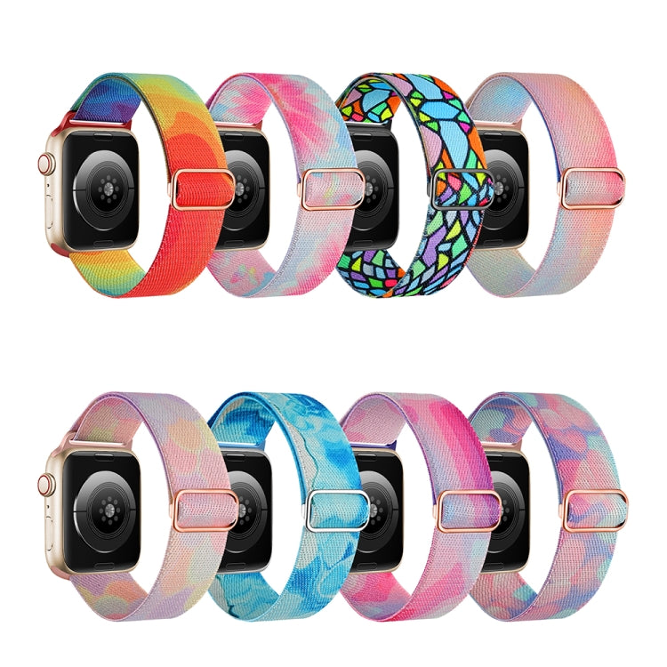For Apple Watch 42mm Painted Pattern Nylon Replacement Watch Band(Liquid Colorful) - Watch Bands by PMc TechLife | Online Shopping South Africa | PMc TechLife | Buy Now Pay Later Mobicred
