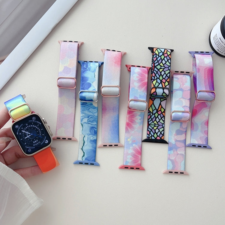 For Apple Watch 5 44mm Painted Pattern Nylon Replacement Watch Band(Symphony Bubbles) - Watch Bands by PMc TechLife | Online Shopping South Africa | PMc TechLife | Buy Now Pay Later Mobicred