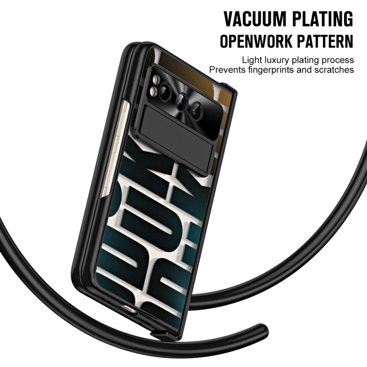 For Google Pixel Fold Integrated Electroplating Folding Phone Case with Hinge(Black) - Google Cases by PMC TechLife | Online Shopping South Africa | PMC TechLife | Buy Now Pay Later Mobicred