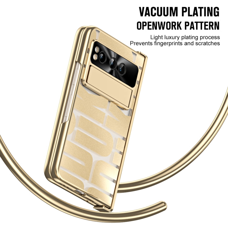 For Google Pixel Fold Integrated Electroplating Folding Phone Case with Hinge(Gold) - Google Cases by PMC TechLife | Online Shopping South Africa | PMC TechLife | Buy Now Pay Later Mobicred