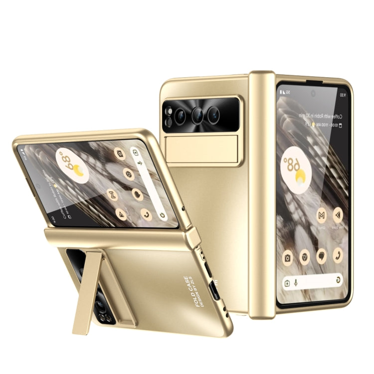 For Google Pixel Fold Integrated Electroplating Folding All-inclusive Phone Case with Pen Slot & Hinge(Gold) - Google Cases by PMC TechLife | Online Shopping South Africa | PMC TechLife | Buy Now Pay Later Mobicred