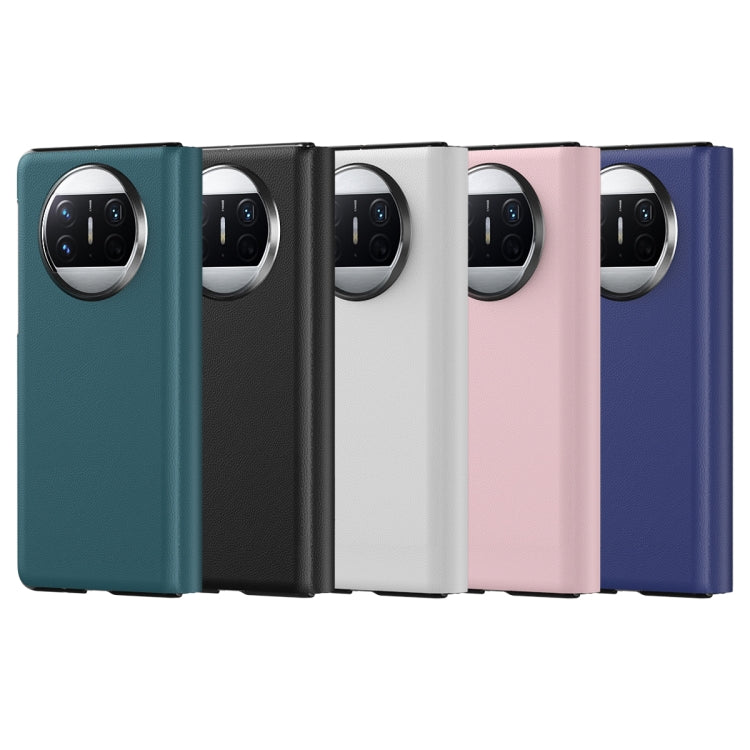 For Huawei Mate X3 Litchi Pattern Foldable Side Window View Protective Phone Case(Pink) - Huawei Cases by PMC TechLife | Online Shopping South Africa | PMC TechLife | Buy Now Pay Later Mobicred