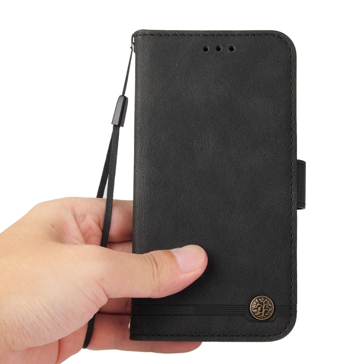 For Google Pixel 9 Pro Skin Feel Life Tree Metal Button Leather Phone Case(Black) - Google Cases by PMC TechLife | Online Shopping South Africa | PMC TechLife | Buy Now Pay Later Mobicred