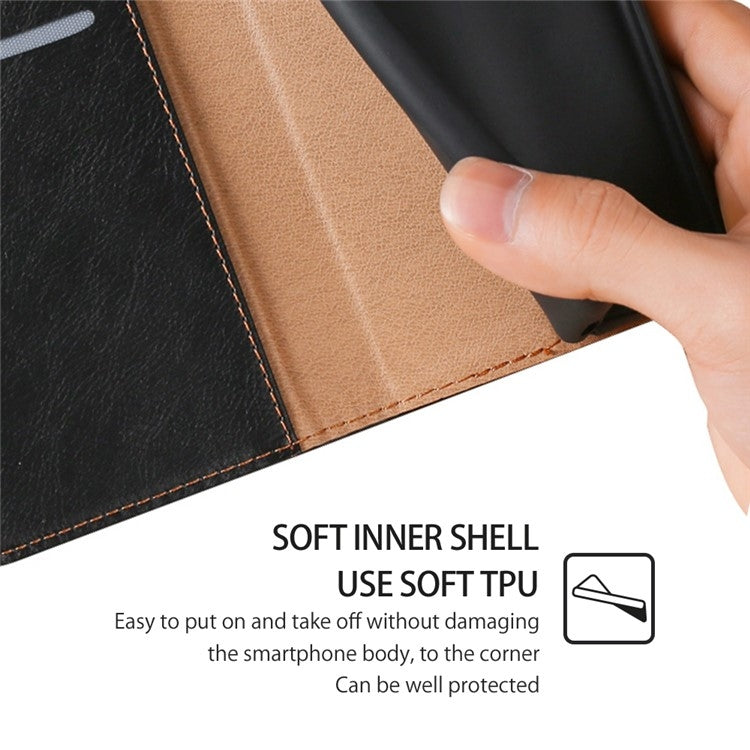 For TCL 50 SE 4G Gloss Oil Solid Color Magnetic Leather Phone Case(Black) - More Brand by PMC Jewellery | Online Shopping South Africa | PMC Jewellery | Buy Now Pay Later Mobicred