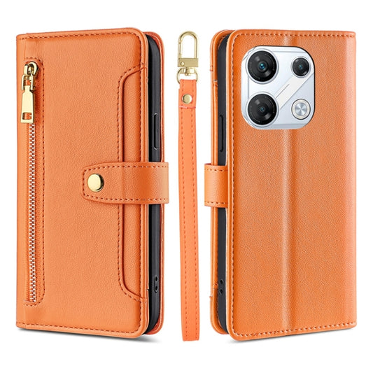 For Infinix GT 10 Pro 5G Sheep Texture Cross-body Zipper Wallet Leather Phone Case(Orange) - Infinix Cases by PMC Jewellery | Online Shopping South Africa | PMC Jewellery | Buy Now Pay Later Mobicred