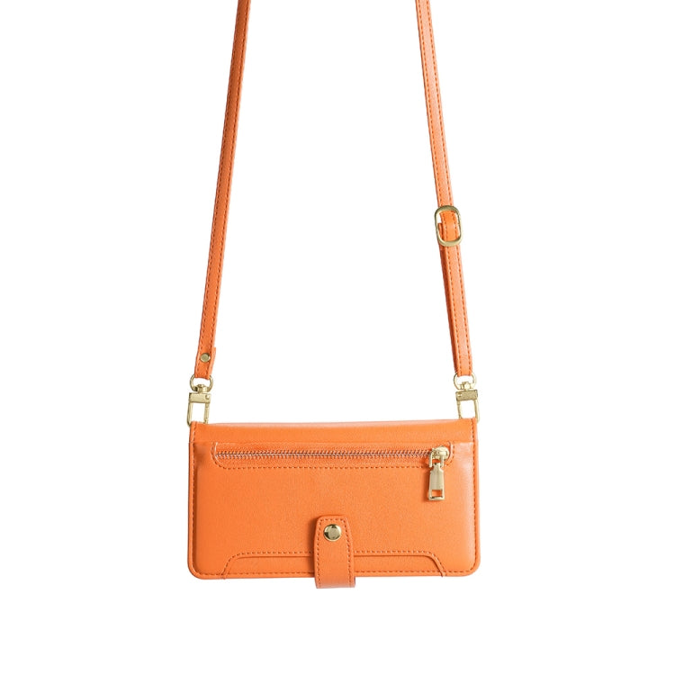For Tecno Camon 20 Pro 4G Sheep Texture Cross-body Zipper Wallet Leather Phone Case(Orange) - Tecno Cases by PMC TechLife | Online Shopping South Africa | PMC TechLife | Buy Now Pay Later Mobicred